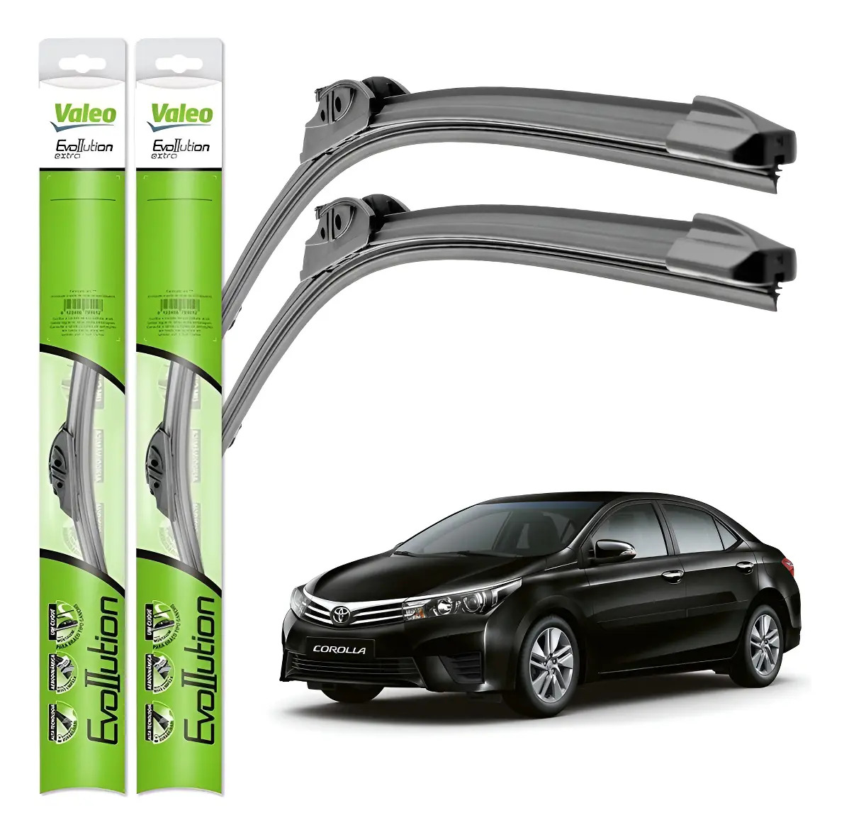 Par Palheta Valeo Limpador Parabrisa Encaixe Gancho Toyota Corolla 2014 A 2019 - VALEO VF26VF14
