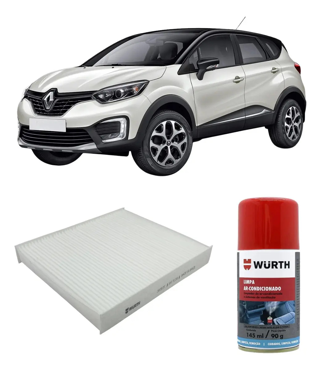 Filtro De Cabine E Limpa Ar Condicionado Carro Würth Renault Captur 2016 A 2023 - WURTH 076210040