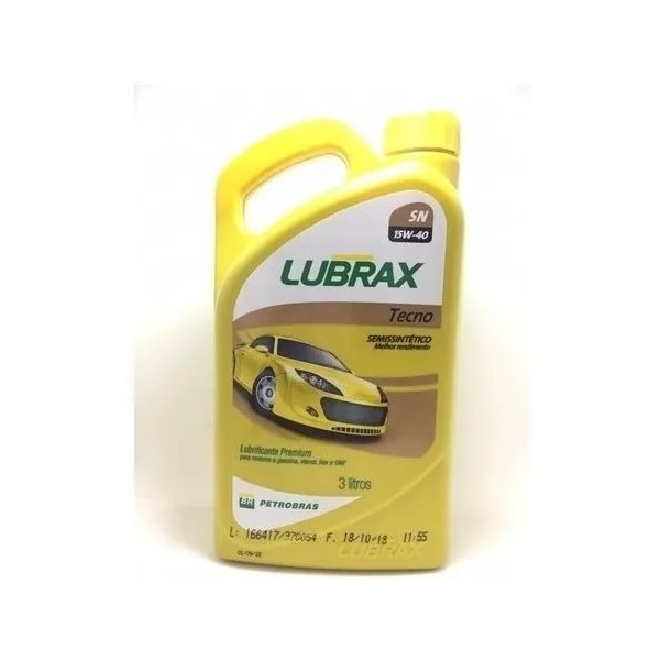 Óleo de Motor 15W40 Sn Lubrax Tecno Semi-Sintético 3L - LUBRAX 1011552