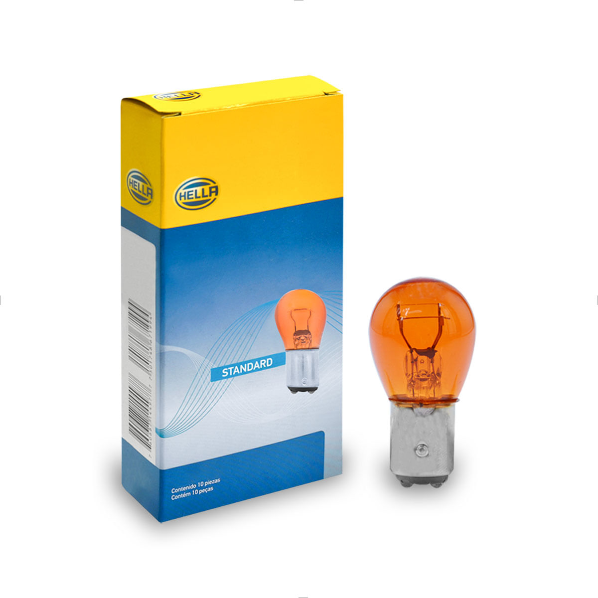 Lâmpada BAY15d 2 Polos 12V 23/8W Âmbar Pinos Desencontrados Original 1034A