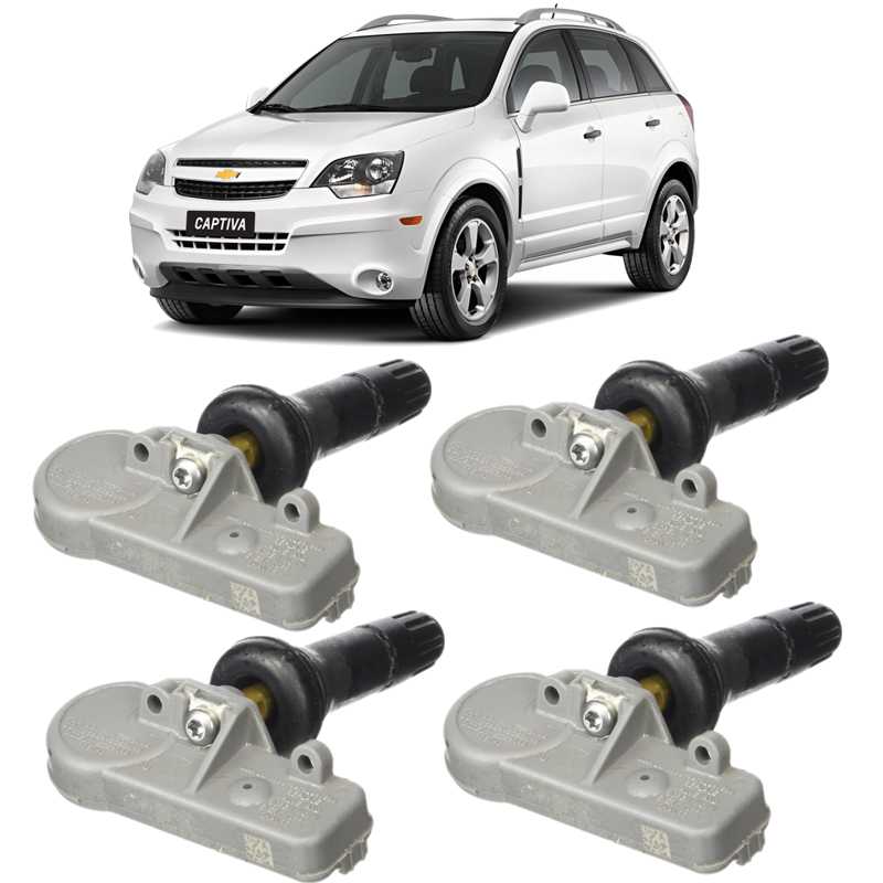 Kit 4 Sensor de Pressao do Pneu TPMS Captiva 2.4 e 3.6 V6 de 2008 a 2016 - 13586335