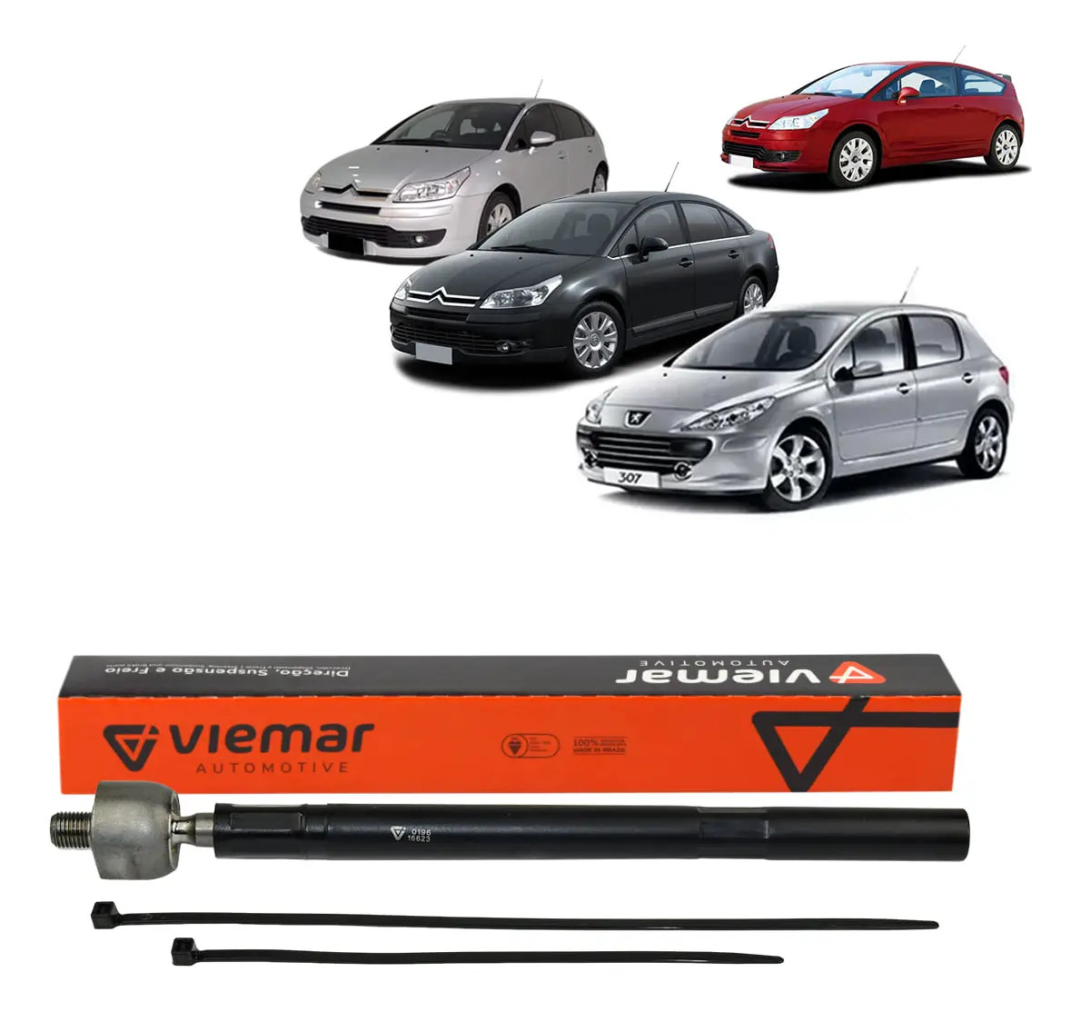 Barra Axial Direcao Hidráulica Citroen C4 C4 Pallas C4 Vtr - VIEMAR 32318s7, JARB0043s7, 680196s7, 3812E0s7, N99112s7