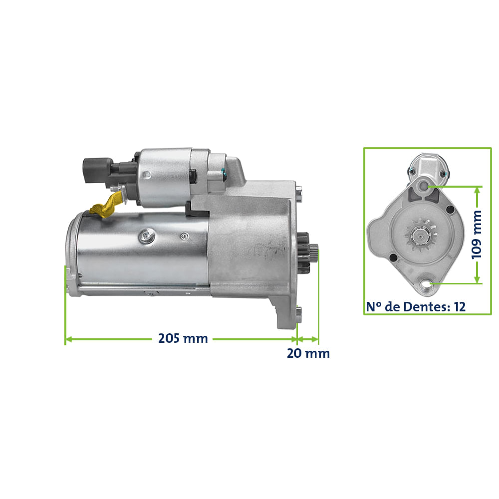 Motor Partida 12V 2,2 kW Amarok 2.0 TDI 10/ - VALEO 438243