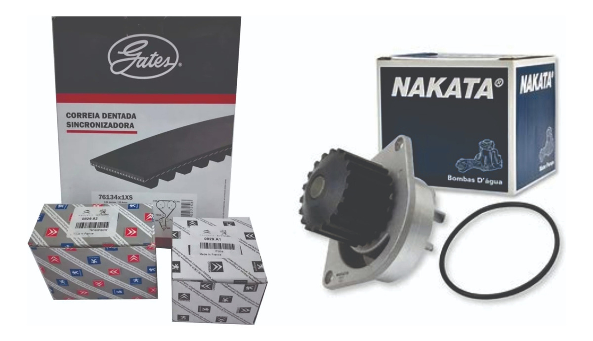 Kit Correia Dentada Bomba D'agua Peugeot 206 207 307 1.6 16v - GATES / PEUGEOT / NAKATA 5581XS / 0829.82 / 0829.A1 / NKBA08808