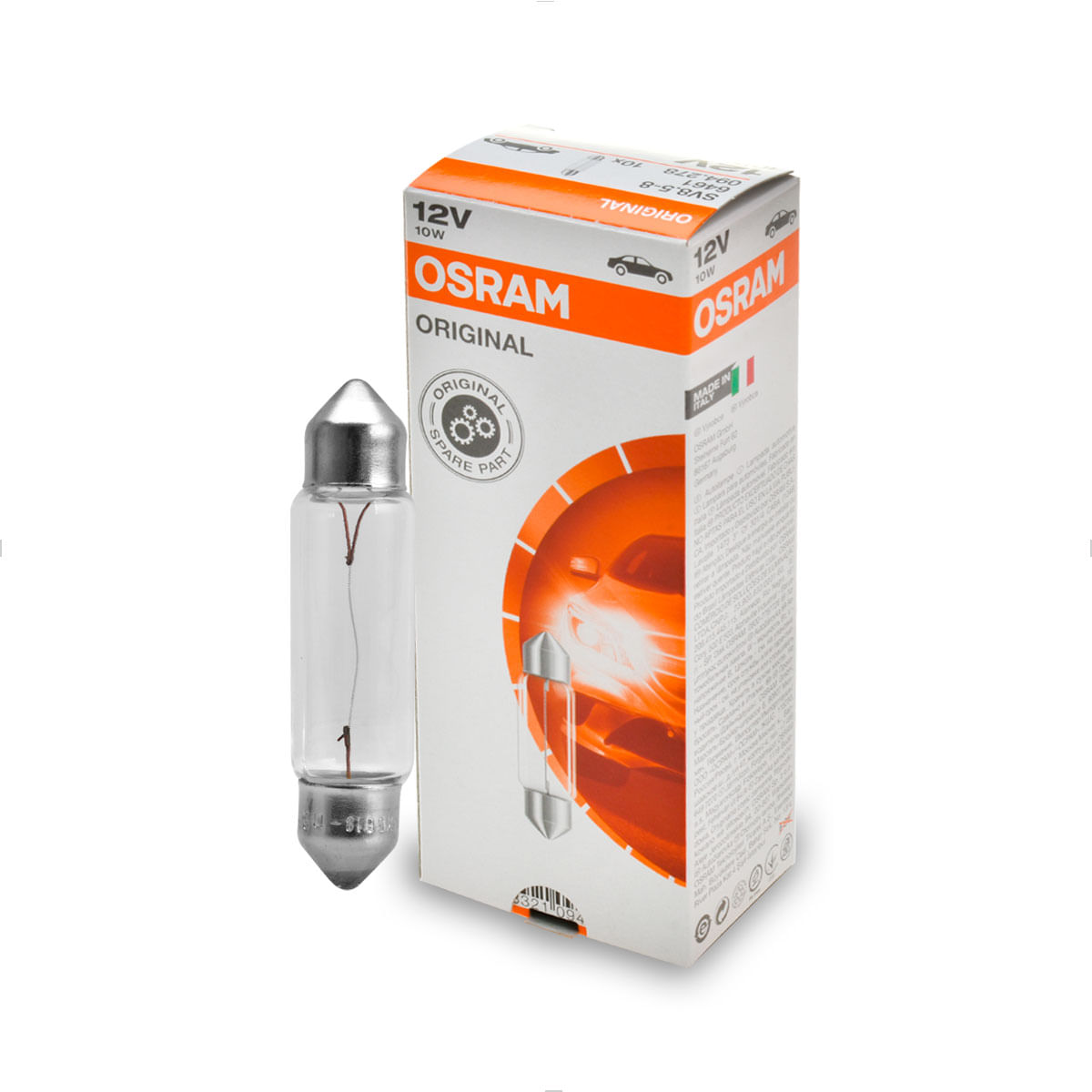 Lâmpada Torpedo 36mm C5W 3200K 12V 10W - Original 6461