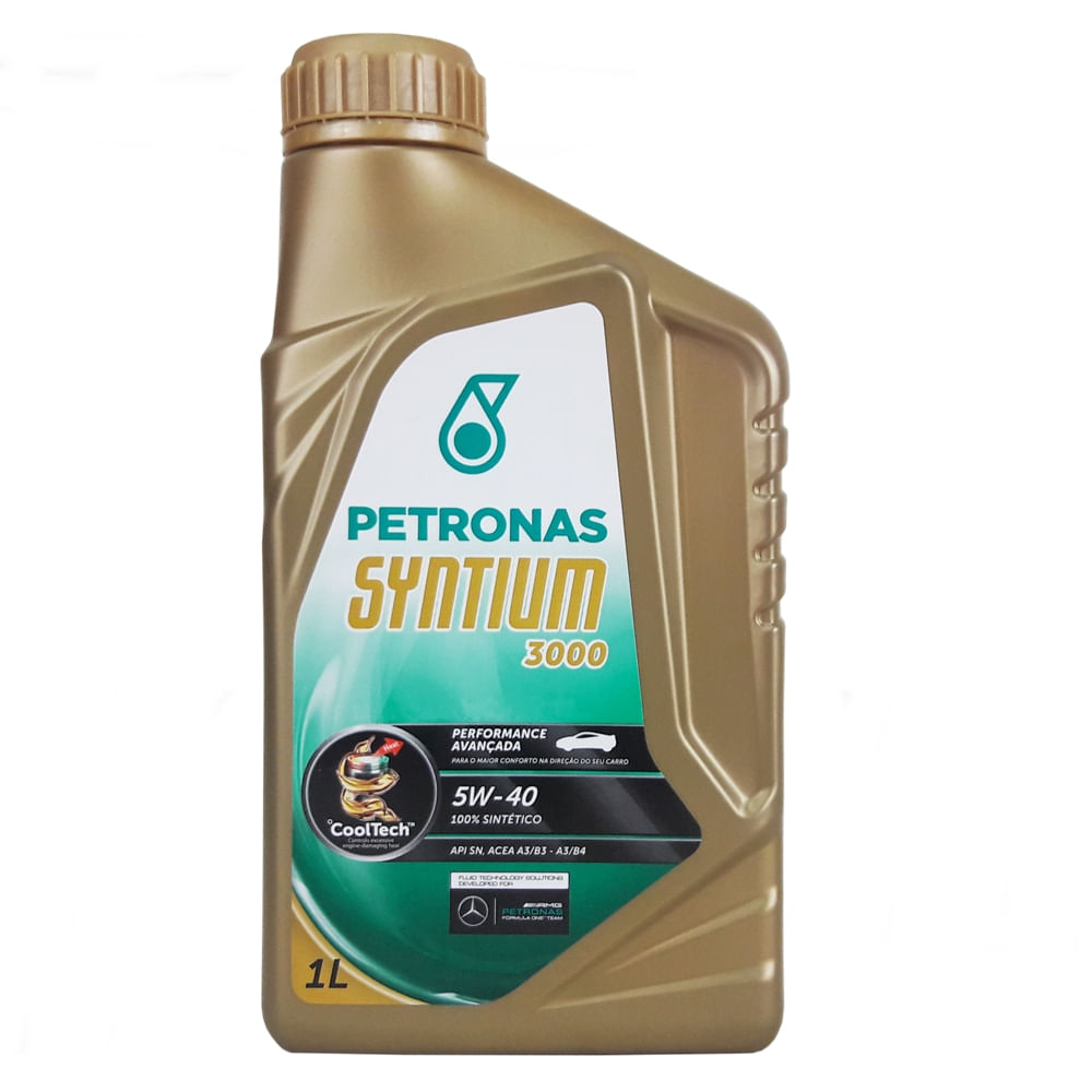 Óleo Lubrificante do Motor Petronas Syntium 3000 5W40 100% Sintético Tecnologia °CoolTech™ - 1L - PETRONAS 70134E19BR