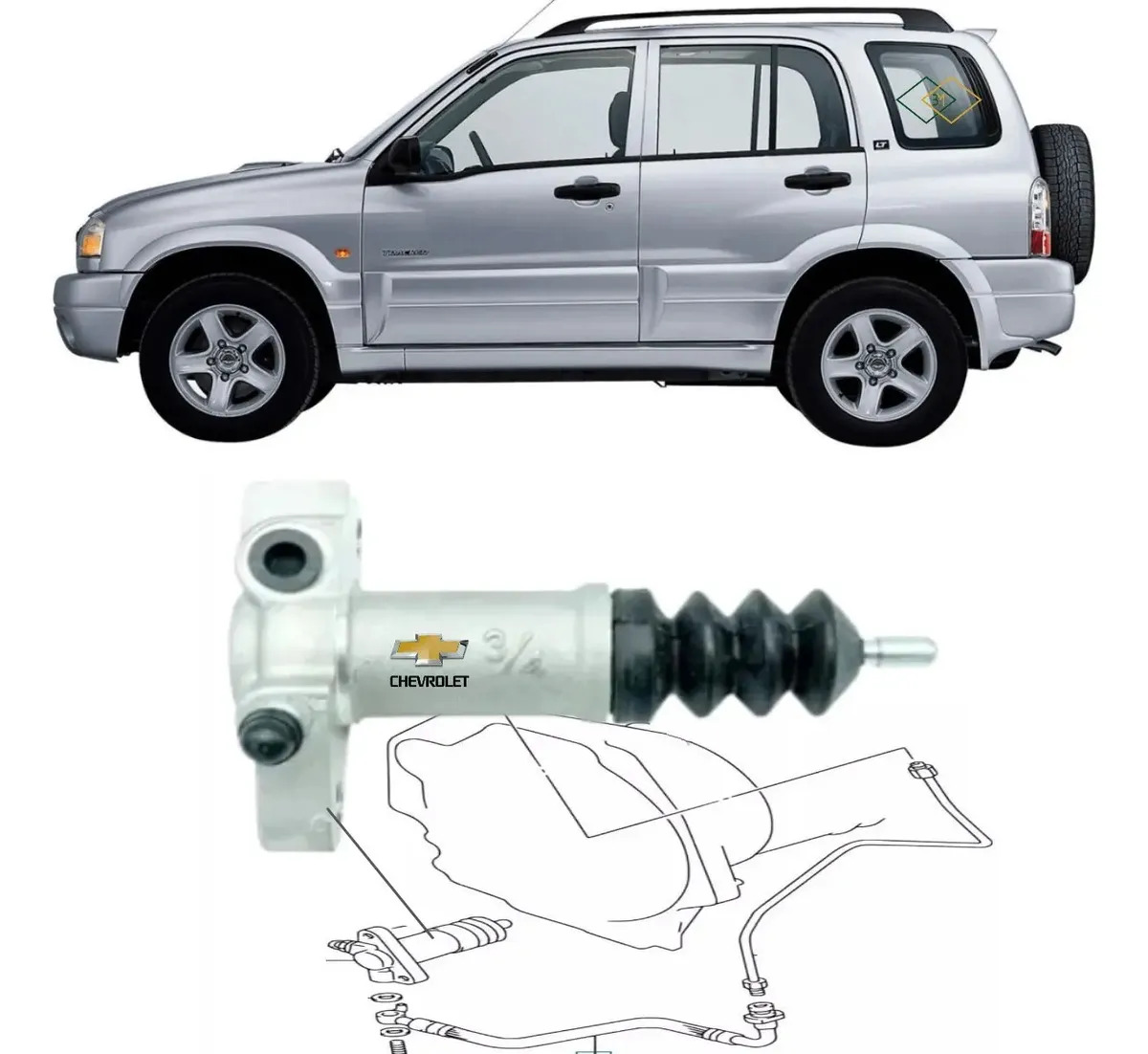 Cilindro Auxiliar Embreagem Tracker 2008 Todas Grand Vitara - GW 93322146