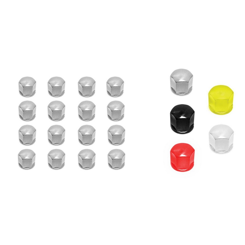 Jogo de Capa de Parafuso Branco 17mm com 16 Peças - ESTAMPARIA PAULISTA CPB17