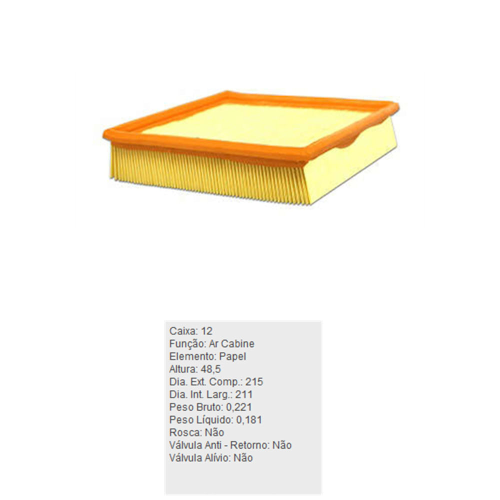 Filtro de Ar Condicionado Volvo Fh12340 12380 12400 12440 12460 13500 Tecfil Acp007 - TECFIL DPS-93756
