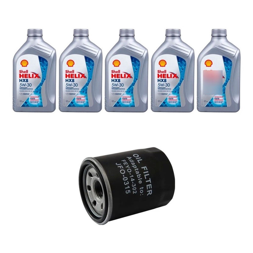 Kit Troca Óleo Shell 5w30 Nissan Kicks 1.6 Hr16 2016/