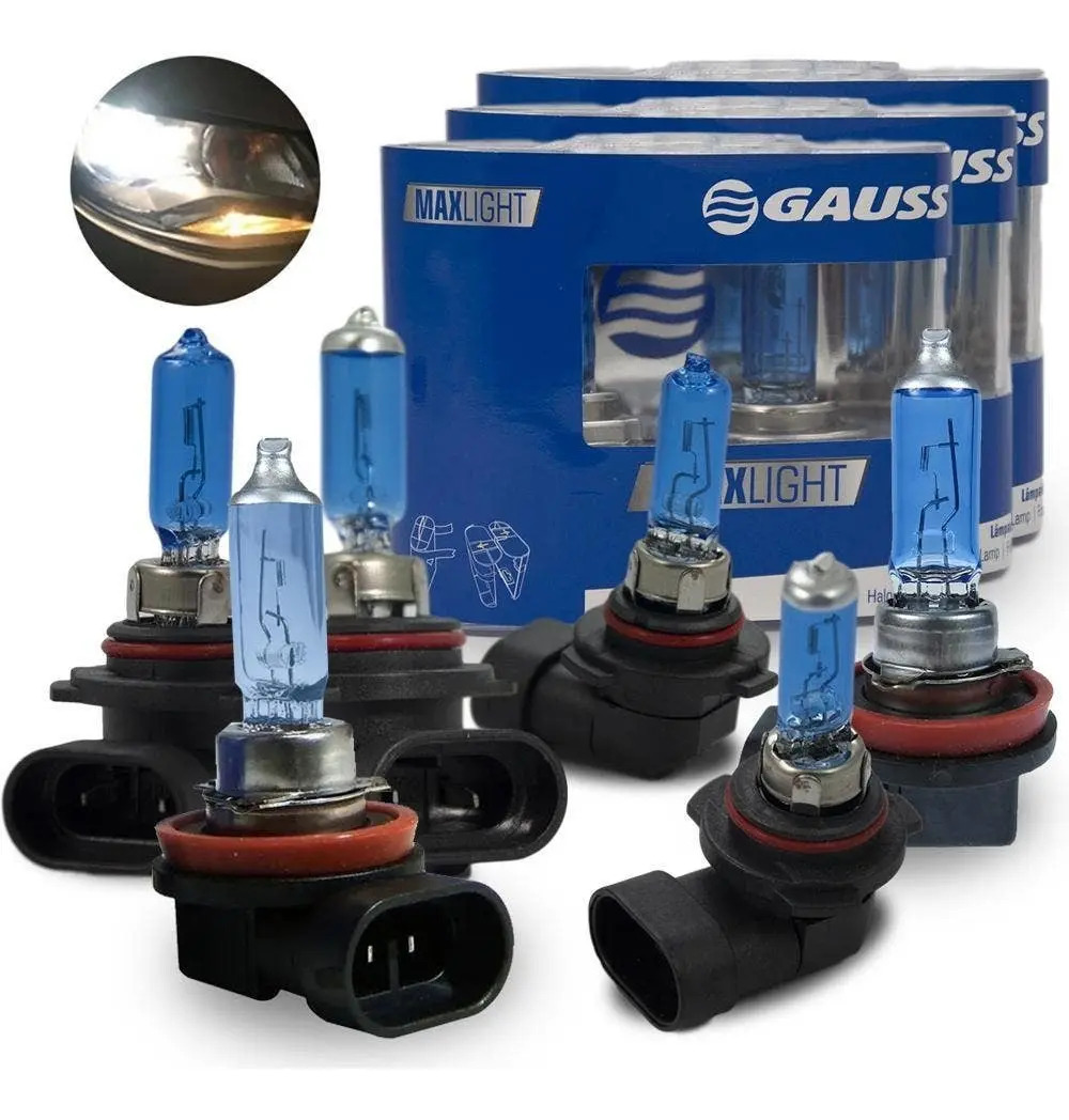 Kit Lâmpada Super Branca Camaro 2009-2014 Farol E Milha - GAUSS GL97HB3 / GL98HB4 / GL117H16