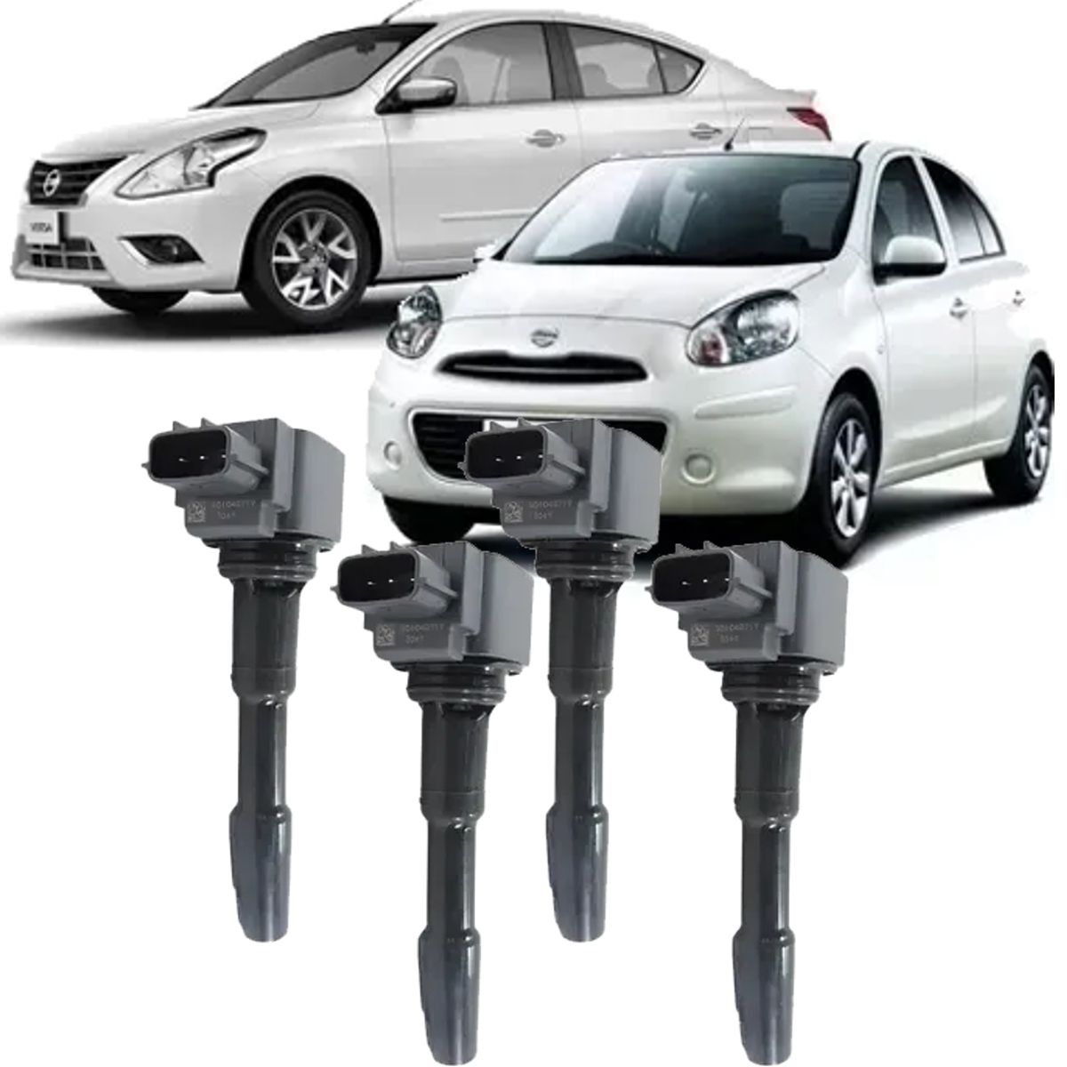 Kit 4 Bobina de Ignição March Versa Kicks 1.6 16V Flex de 2017 à 2026