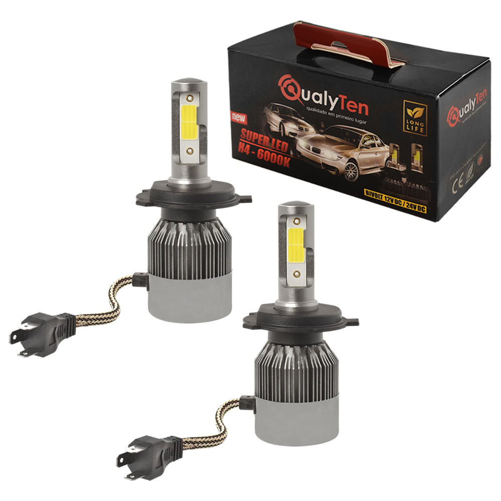 Par Lâmpada LED H4 Super LED 6000K - AUTONEXT PARTS S05.1224H4SUPERLED