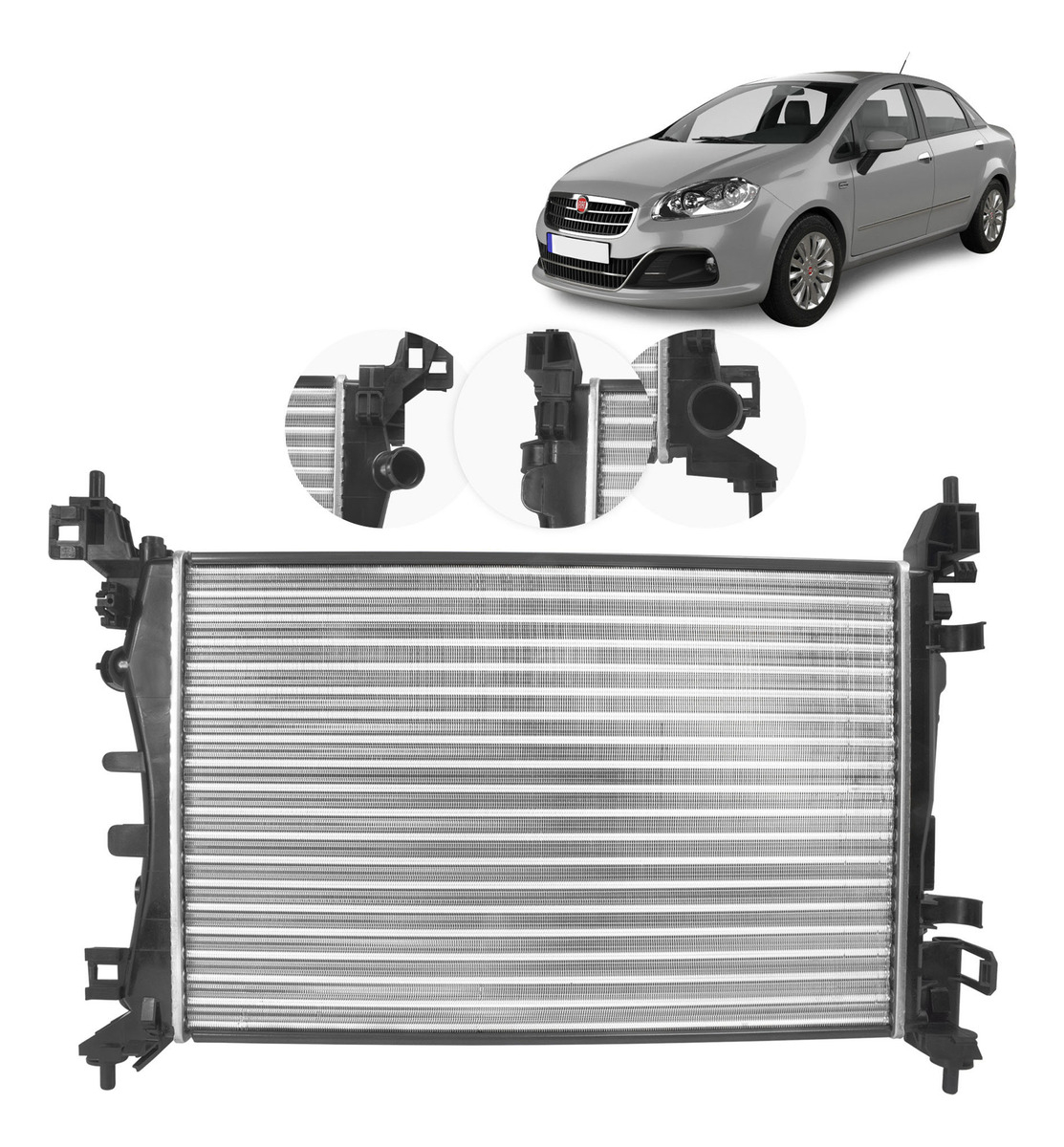 Radiador De Água Linea Essence Hlx Lx Dualogic 87136001am - SEEDS AUTOMOTIVE SRA0448 55700448 55704136 87136001AM BC4221366940RC RV2851 735040
