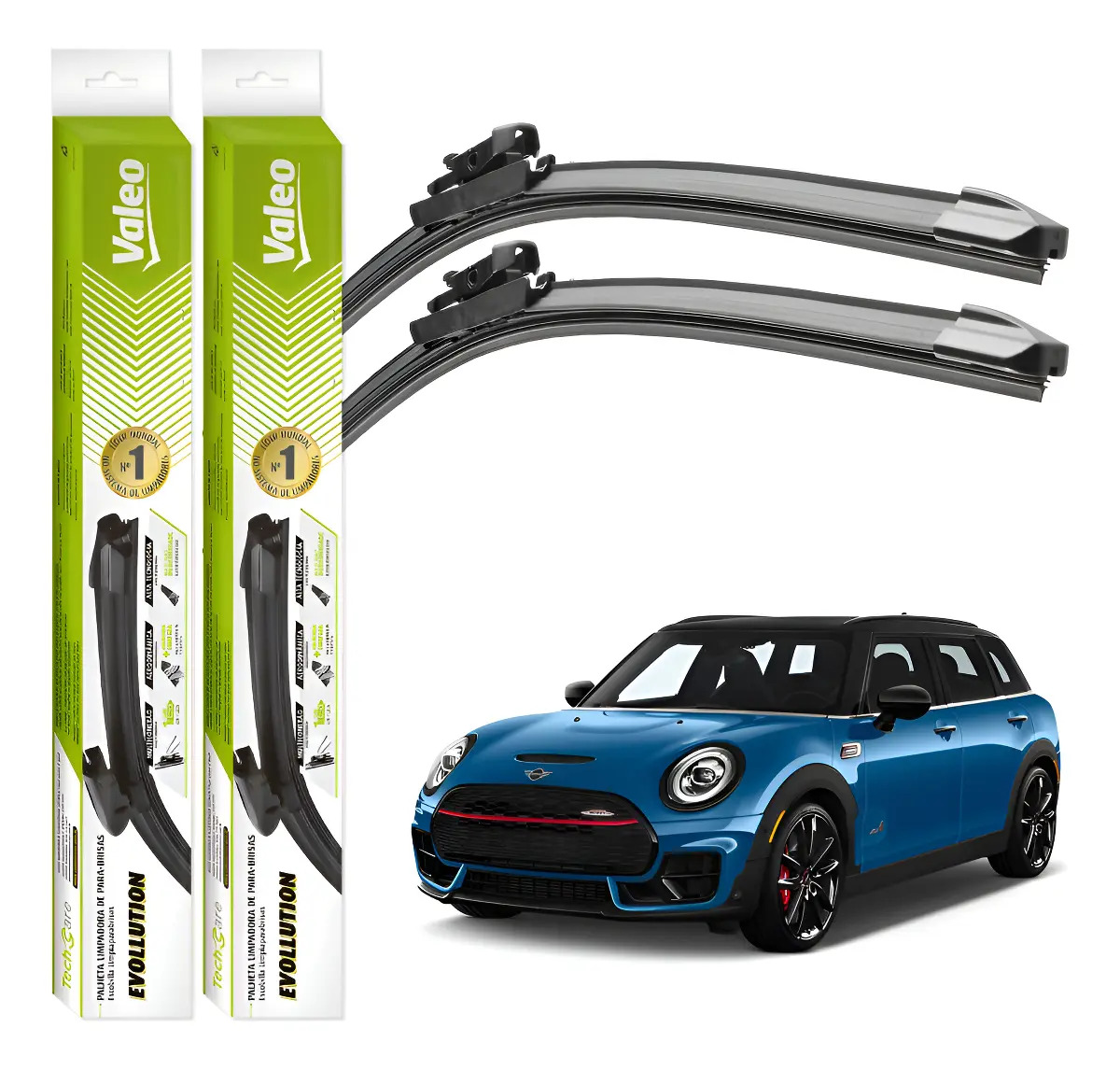 Par Palhetas Limpador Parabrisa Valeo Mini Cooper 2017 A 2024 - VALEO VF55VF53