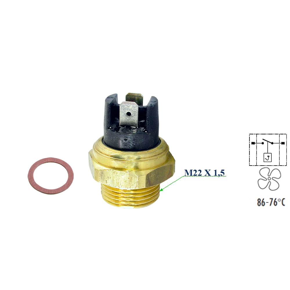 Interruptor Eletroventilador Radiador 76 até 86ºC - DELPHI WC-10066